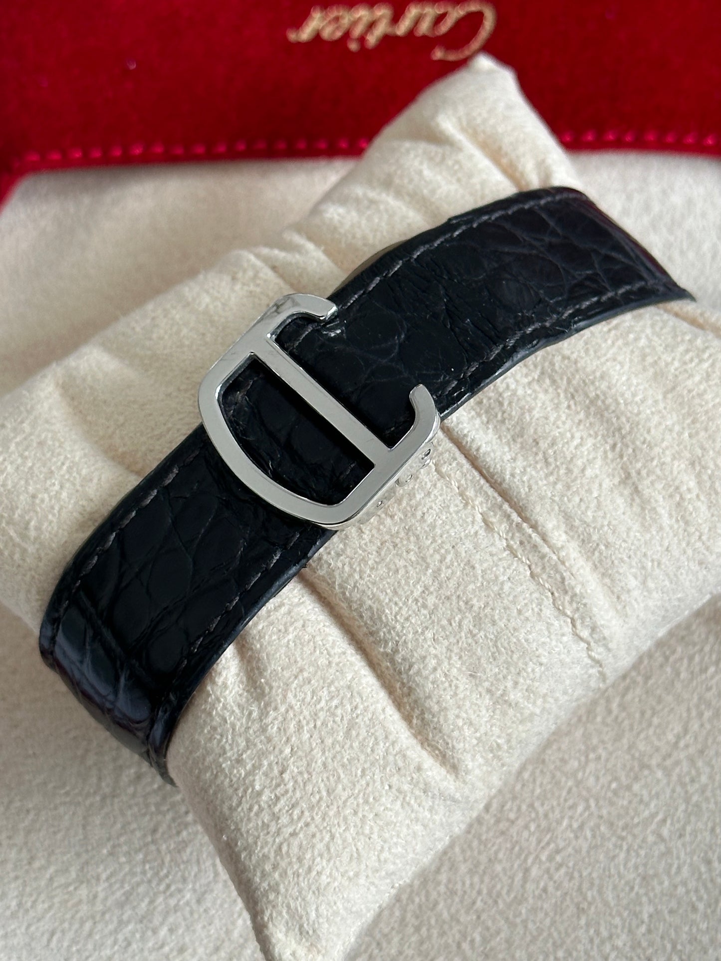 Cartier Ronde Solo 36mm Stainless Steel & Black Leather Watch: Ref 2934.