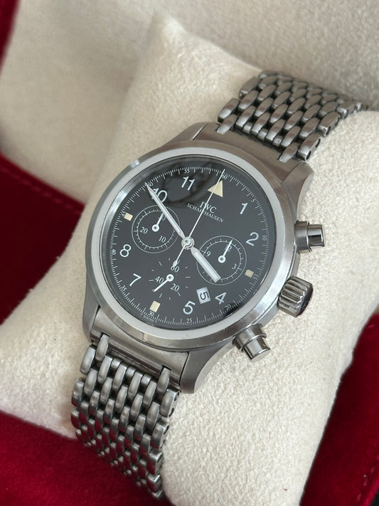 IWC 36mm Pilot’s Flieger Chronograph, Stainless Steel, Quartz. Ref: 3741